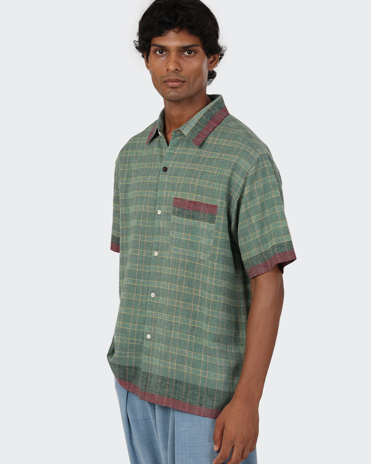 KARDO COREY SS SHIRT - MOSS/ WINE