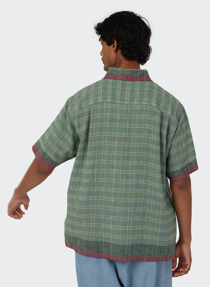 KARDO COREY SS SHIRT - MOSS/ WINE