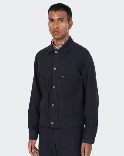 KARDO MARVIN TRUCKER JACKET - MIDNIGHT BLUE