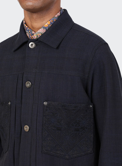 KARDO MARVIN TRUCKER JACKET - MIDNIGHT BLUE
