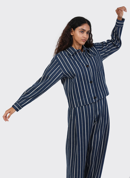 KARDO WOMEN'S RUMI JACKET - INDIGO STRIPE