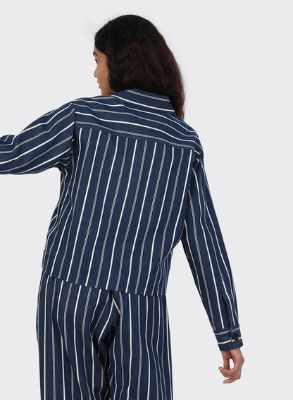 KARDO WOMEN'S RUMI JACKET - INDIGO STRIPE