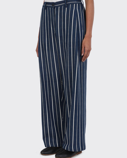 KARDO BHARTI TROUSERS - INDIGO STRIPE