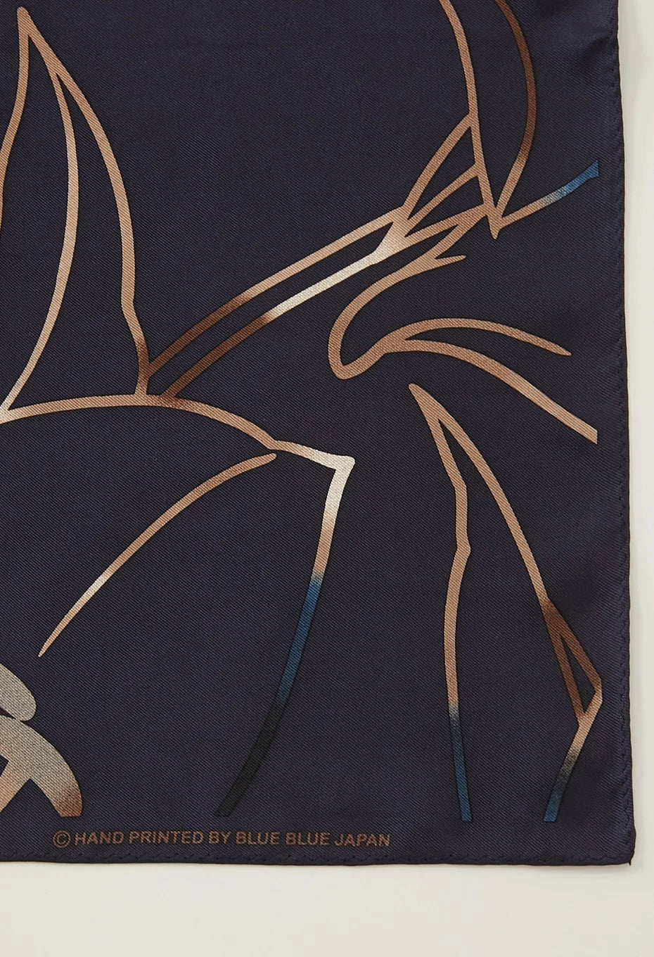 BLUE BLUE JAPAN CASABLANCA LILY LARGE SILK SCARF - DARK NAVY