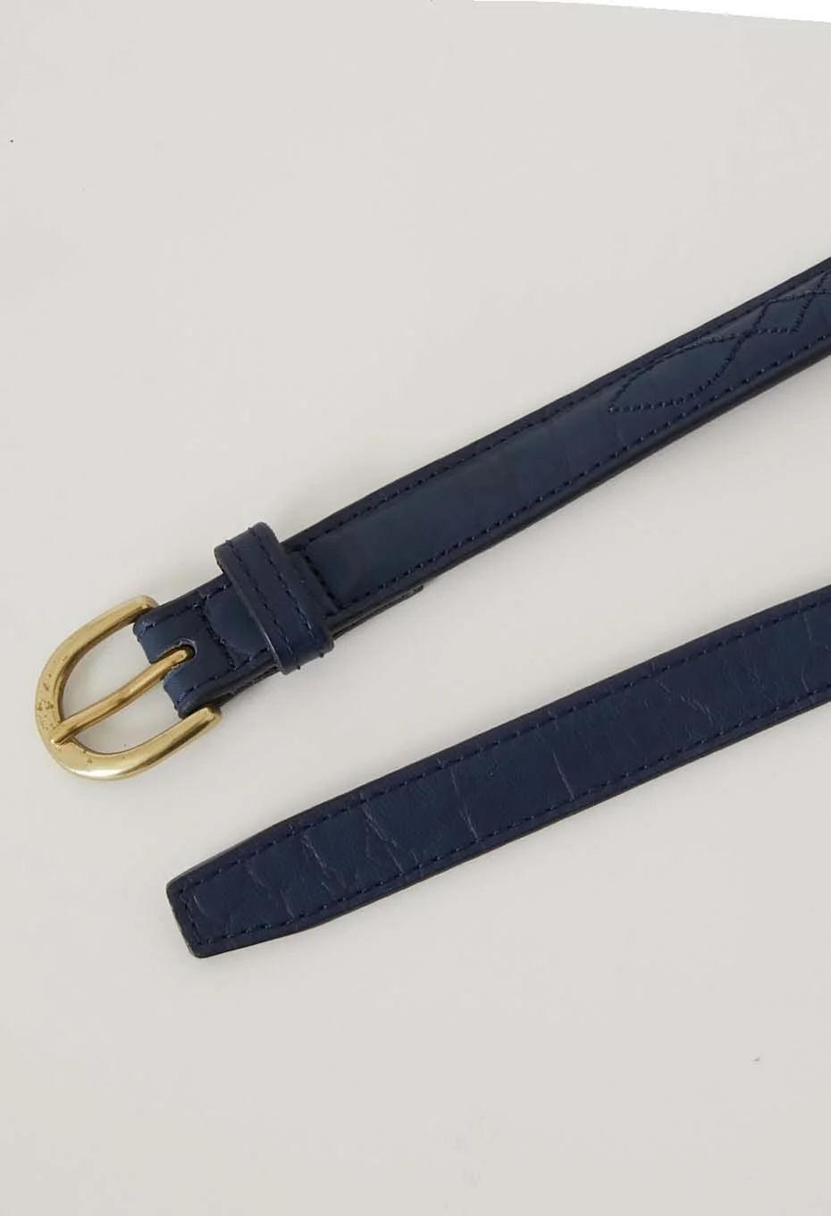BLUE BLUE JAPAN NARROW LEATHER BELT - INDIGO