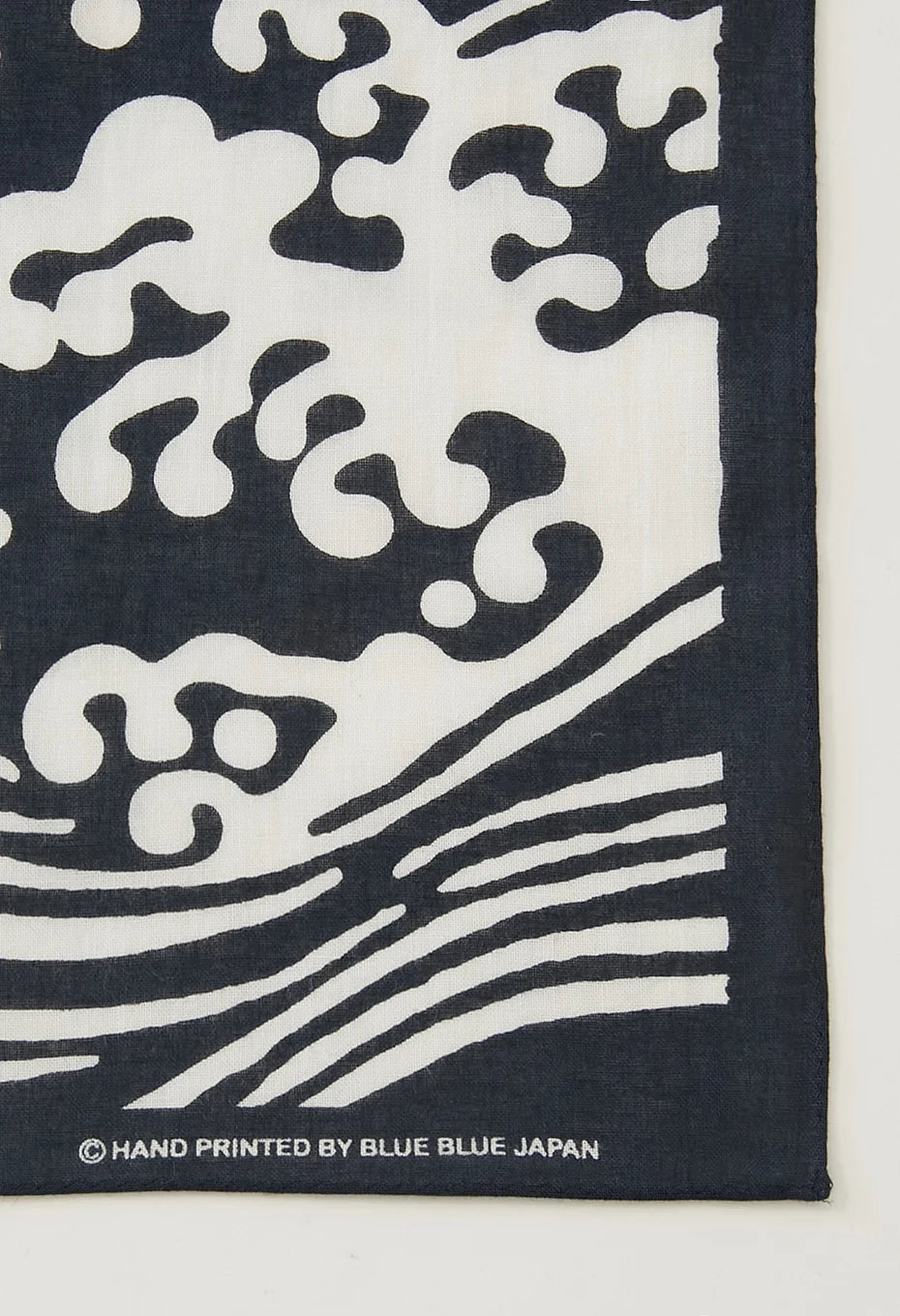 BLUE BLUE JAPAN WAVE AND FAN BANDANA - NAVY