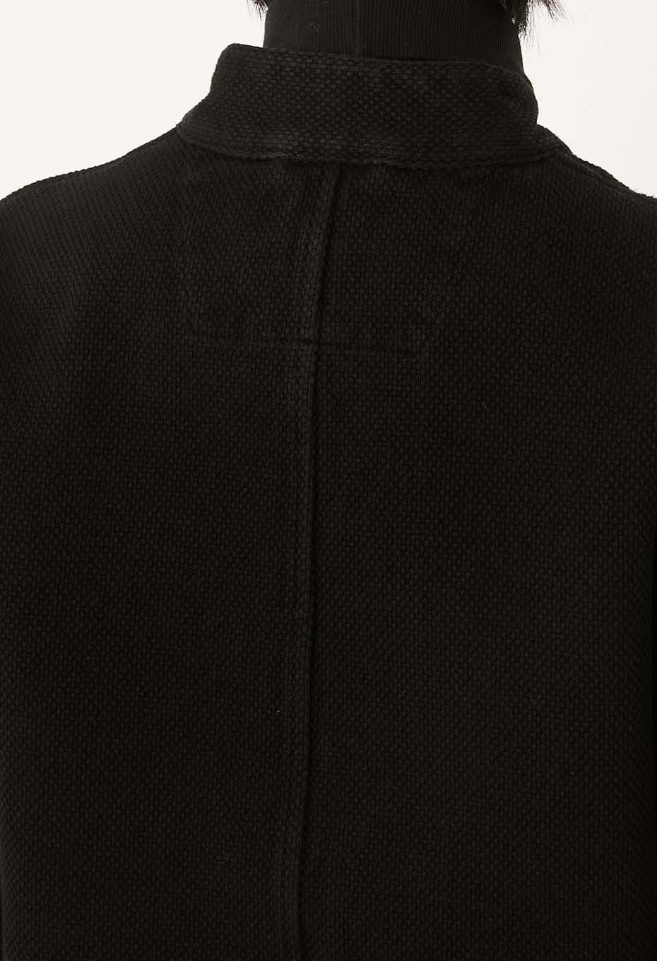 BLUE BLUE JAPAN WOMENS DOUBLE CLOTH SASHIKO 'HAORI' JACKET - DARK BLACK