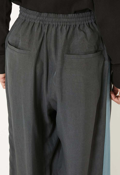 BLUE BLUE JAPAN PIGMENT DYED SATIN SIDE LINED PANTS - BLACK
