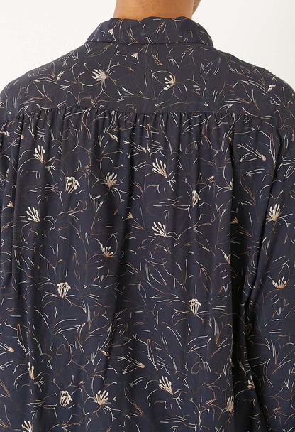 BLUE BLUE JAPAN RAYON ET CASABLANCA LILY LS SHIRT - DARK NAVY