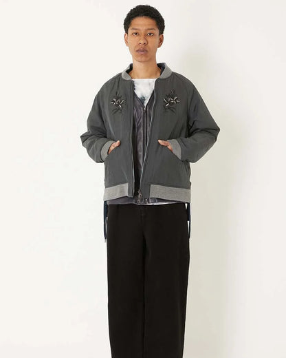 BLUE BLUE JAPAN 'HANA NI TORA' REVERSIBLE SOUVENIR JACKET - BLACK