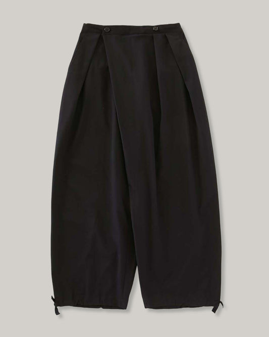 BLUE BLUE JAPAN DRY TOUCH POPLIN FULL WIDE PANTS - DARK NAVY