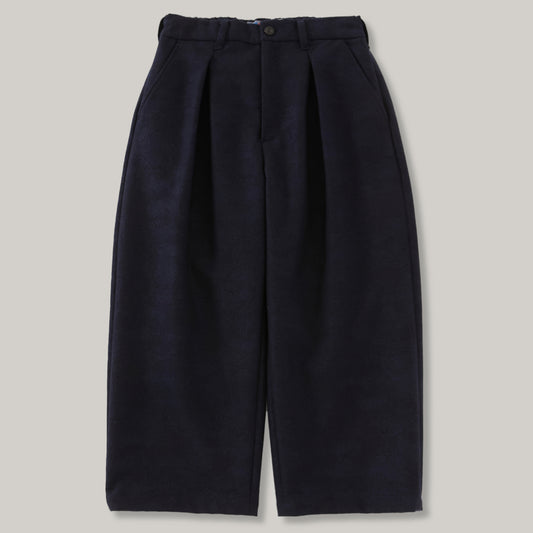 BLUE BLUE JAPAN WIND FLOW PATTERN JACQUARD SOFT TUCKED PANTS - DARK NAVY