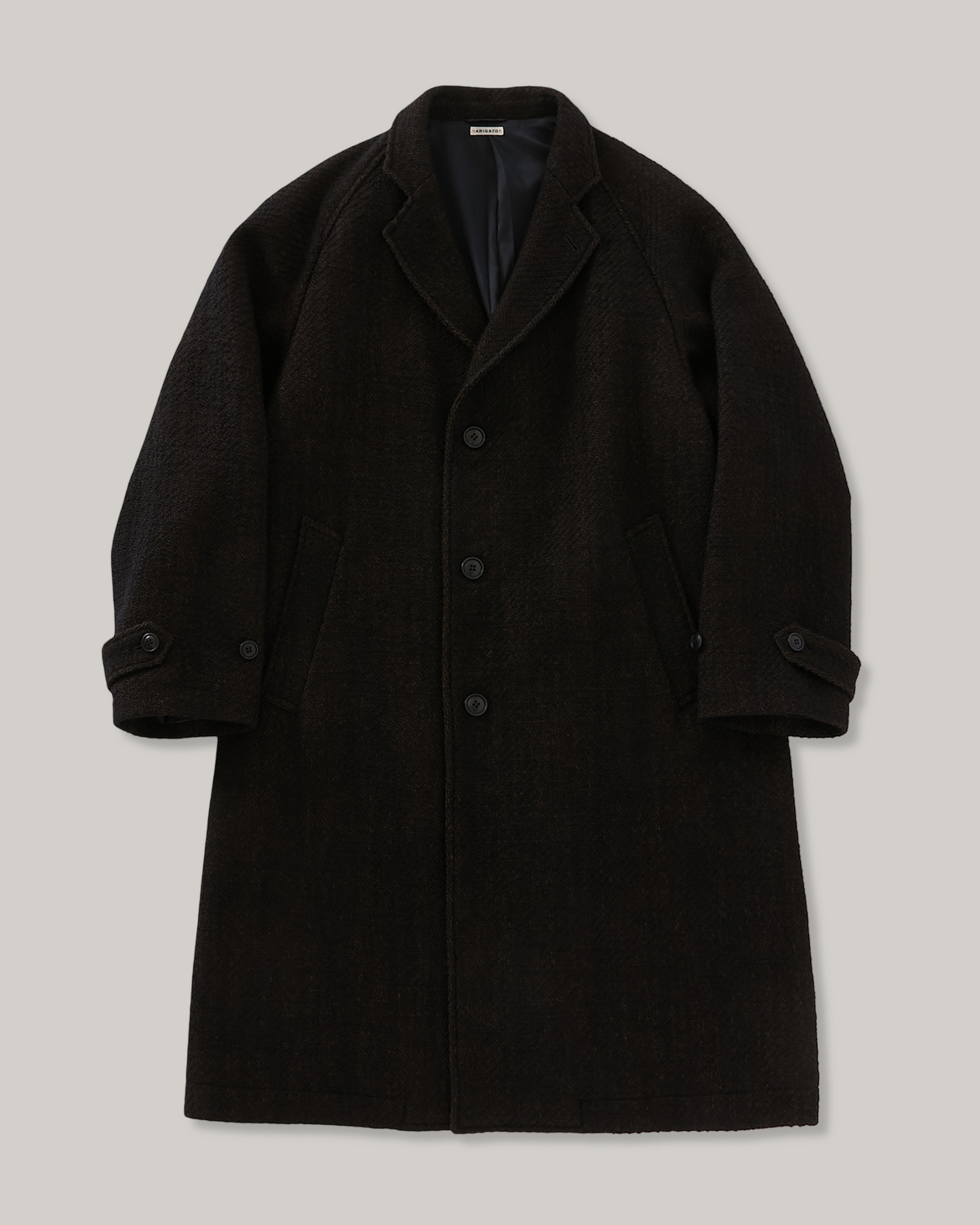 BLUE BLUE JAPAN ROVING TWEED CHESTER COAT - DARK NAVY