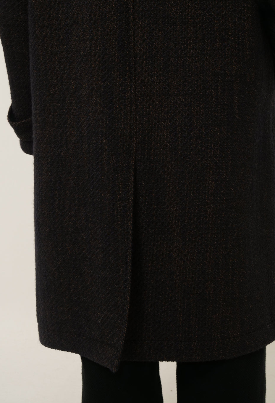 BLUE BLUE JAPAN ROVING TWEED CHESTER COAT - DARK NAVY