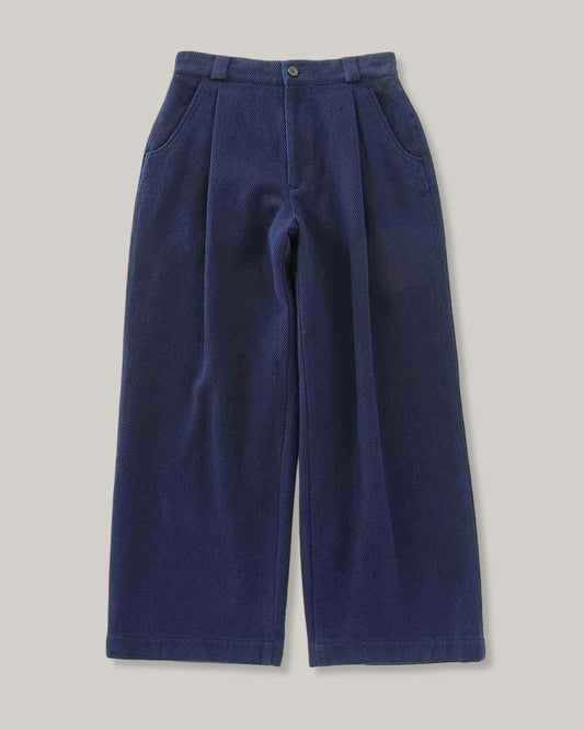 BLUE BLUE JAPAN  PURE INDIGO LIGHT SASHIKO TUCKED WIDE PANTS