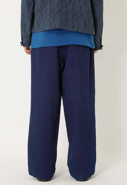 BLUE BLUE JAPAN  PURE INDIGO LIGHT SASHIKO TUCKED WIDE PANTS