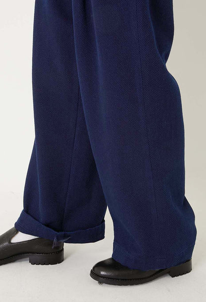 BLUE BLUE JAPAN  PURE INDIGO LIGHT SASHIKO TUCKED WIDE PANTS