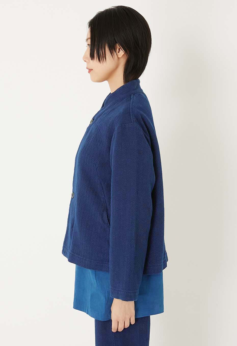 BLUE BLUE JAPAN WOMENS PURE INDIGO LIGHT SASHIKO HAORI JACKET