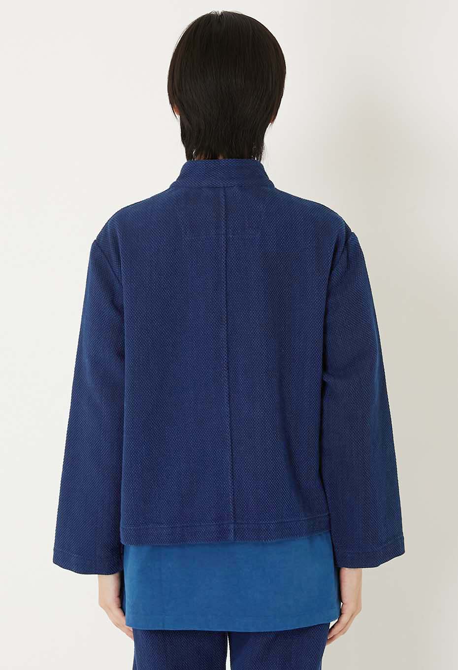 BLUE BLUE JAPAN WOMENS PURE INDIGO LIGHT SASHIKO HAORI JACKET