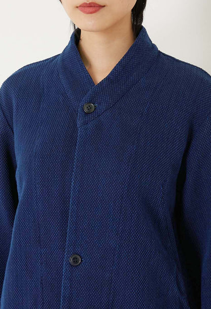 BLUE BLUE JAPAN WOMENS PURE INDIGO LIGHT SASHIKO HAORI JACKET