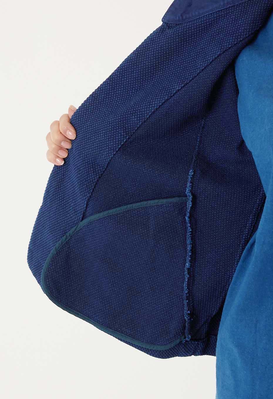 BLUE BLUE JAPAN WOMENS PURE INDIGO LIGHT SASHIKO HAORI JACKET