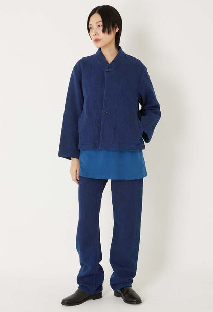 BLUE BLUE JAPAN WOMENS PURE INDIGO LIGHT SASHIKO HAORI JACKET