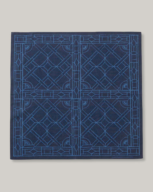 BLUE BLUE JAPAN MIZUHIKI 'GRID' BANDANA - DARK NAVY