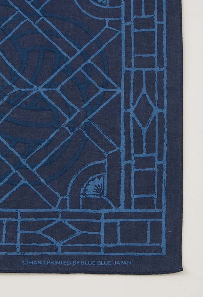 BLUE BLUE JAPAN MIZUHIKI 'GRID' BANDANA - DARK NAVY