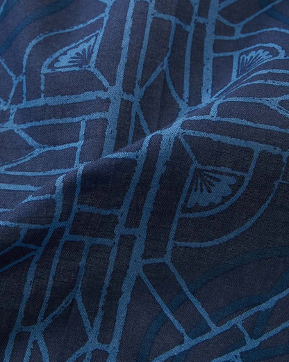 BLUE BLUE JAPAN MIZUHIKI 'GRID' BANDANA - DARK NAVY