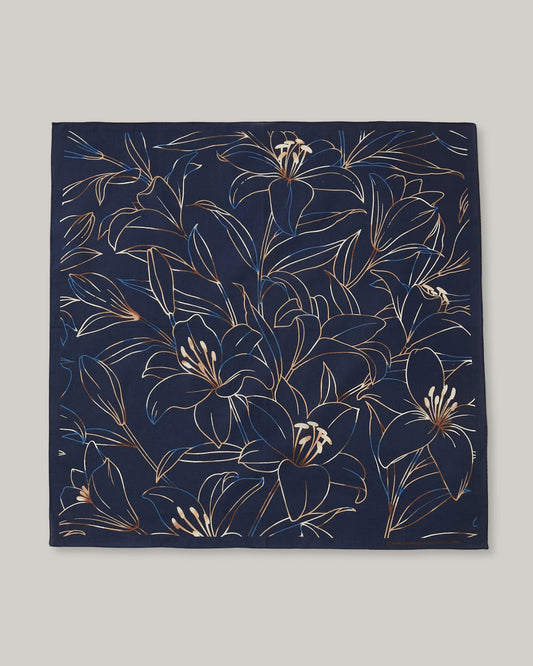 BLUE BLUE JAPAN CASABLANCA LILY BANDANA -  DARK NAVY