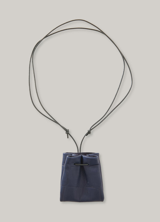 BLUE BLUE JAPAN UNISEX LEATHER NECK POUCH - INDIGO