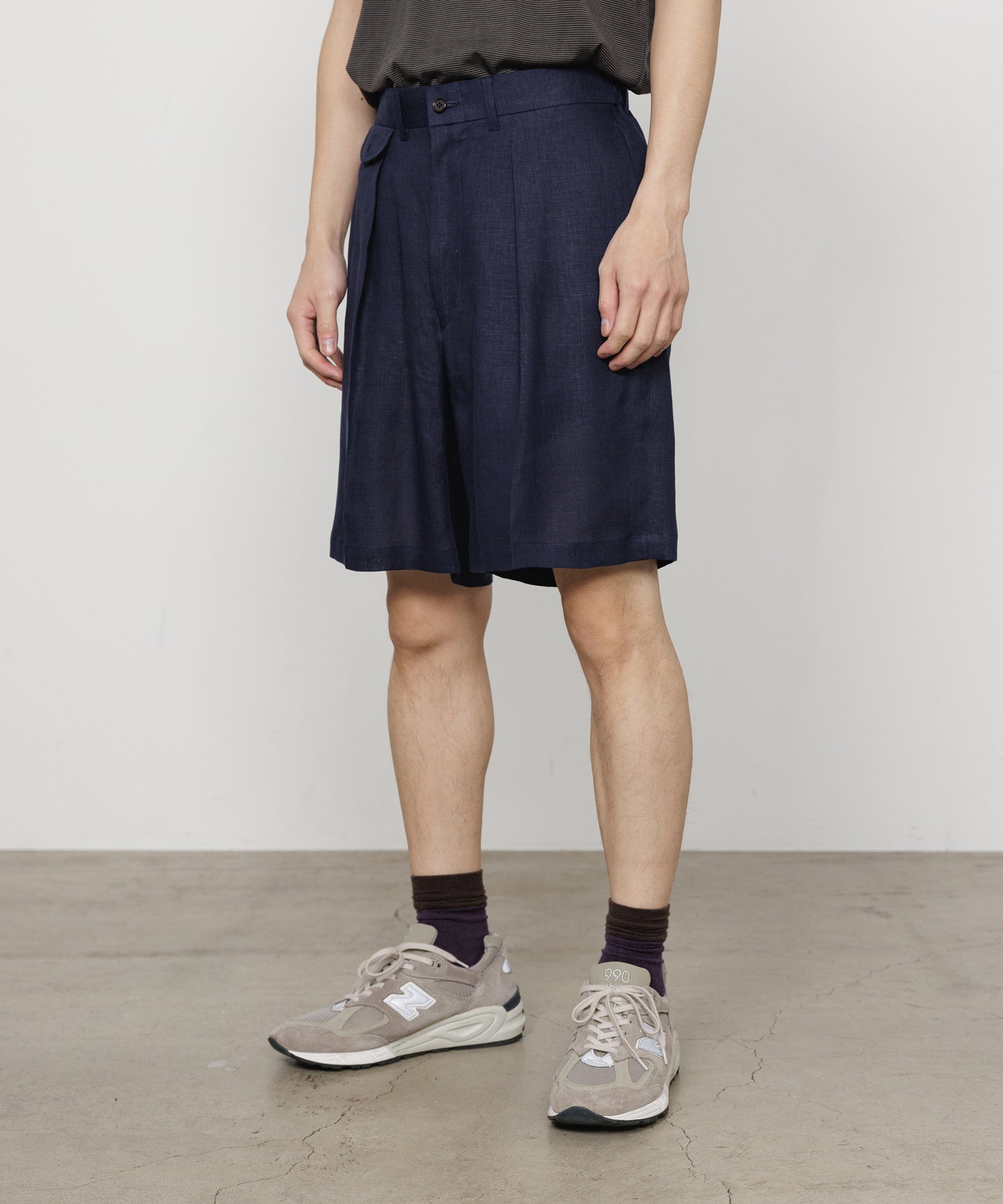 MARKAWARE CLASSIC FIT HEMP SHORTS - NAVY