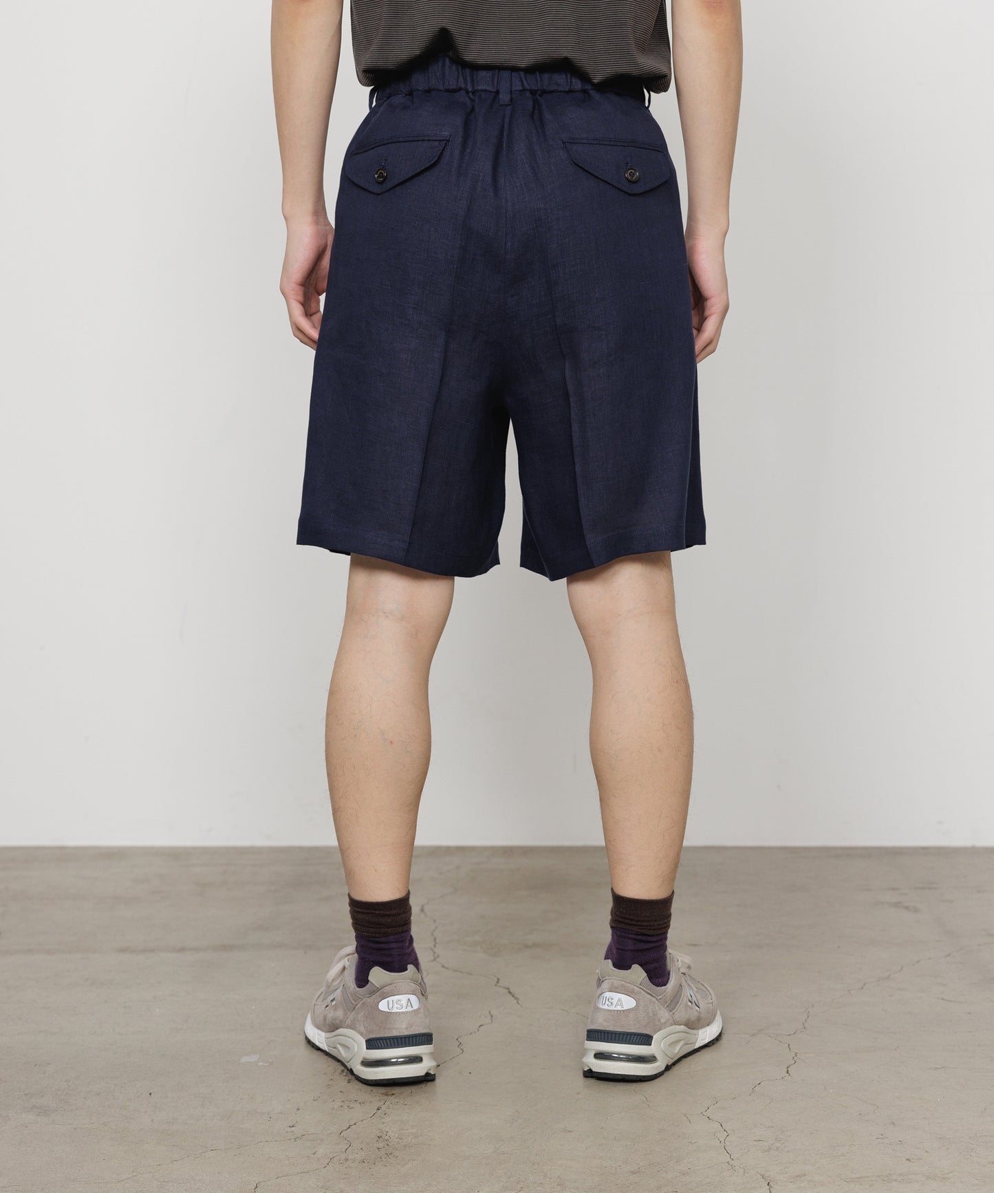 MARKAWARE CLASSIC FIT HEMP SHORTS - NAVY