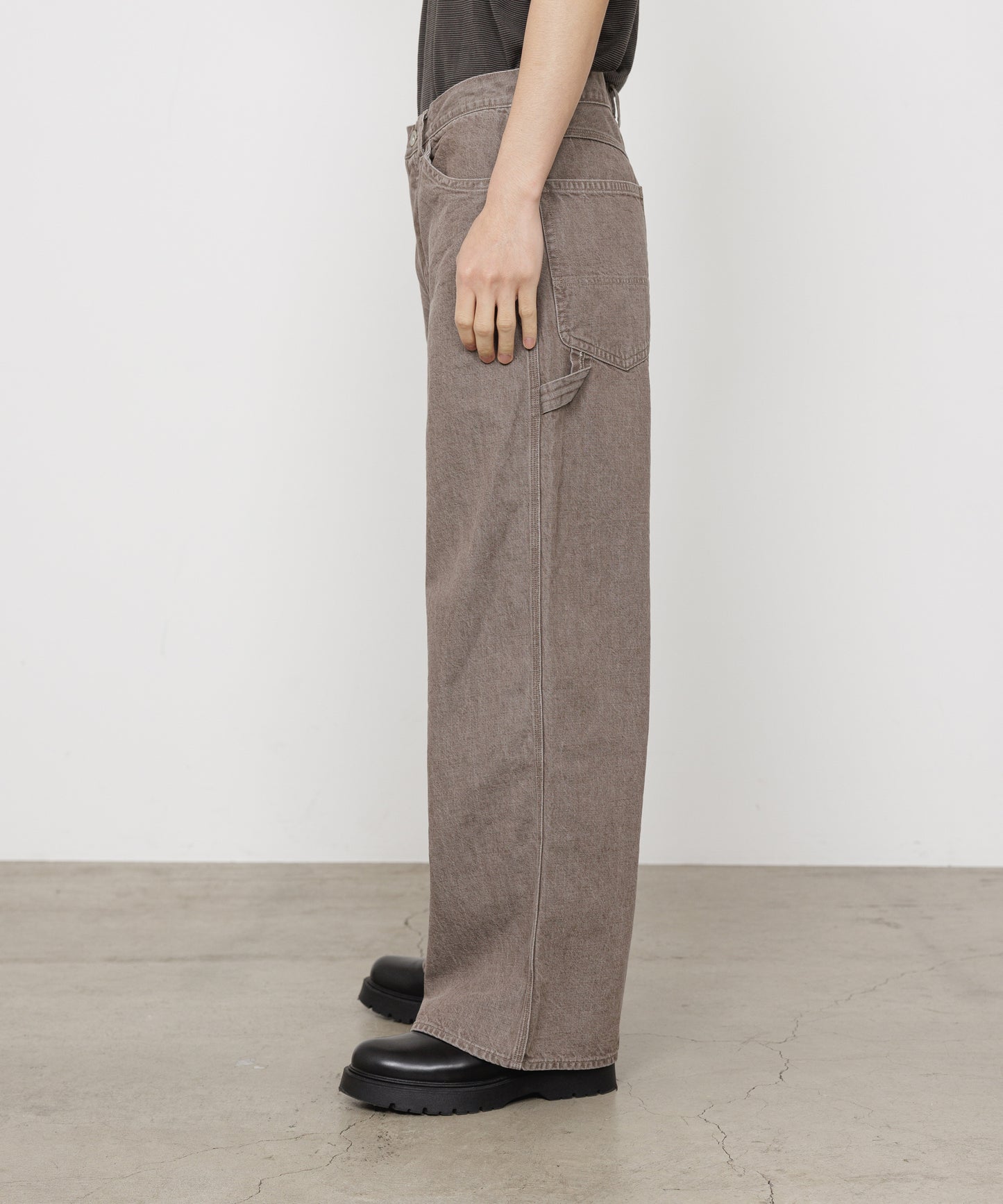 MARKA WIDE PAINTER PANTS - BROWN