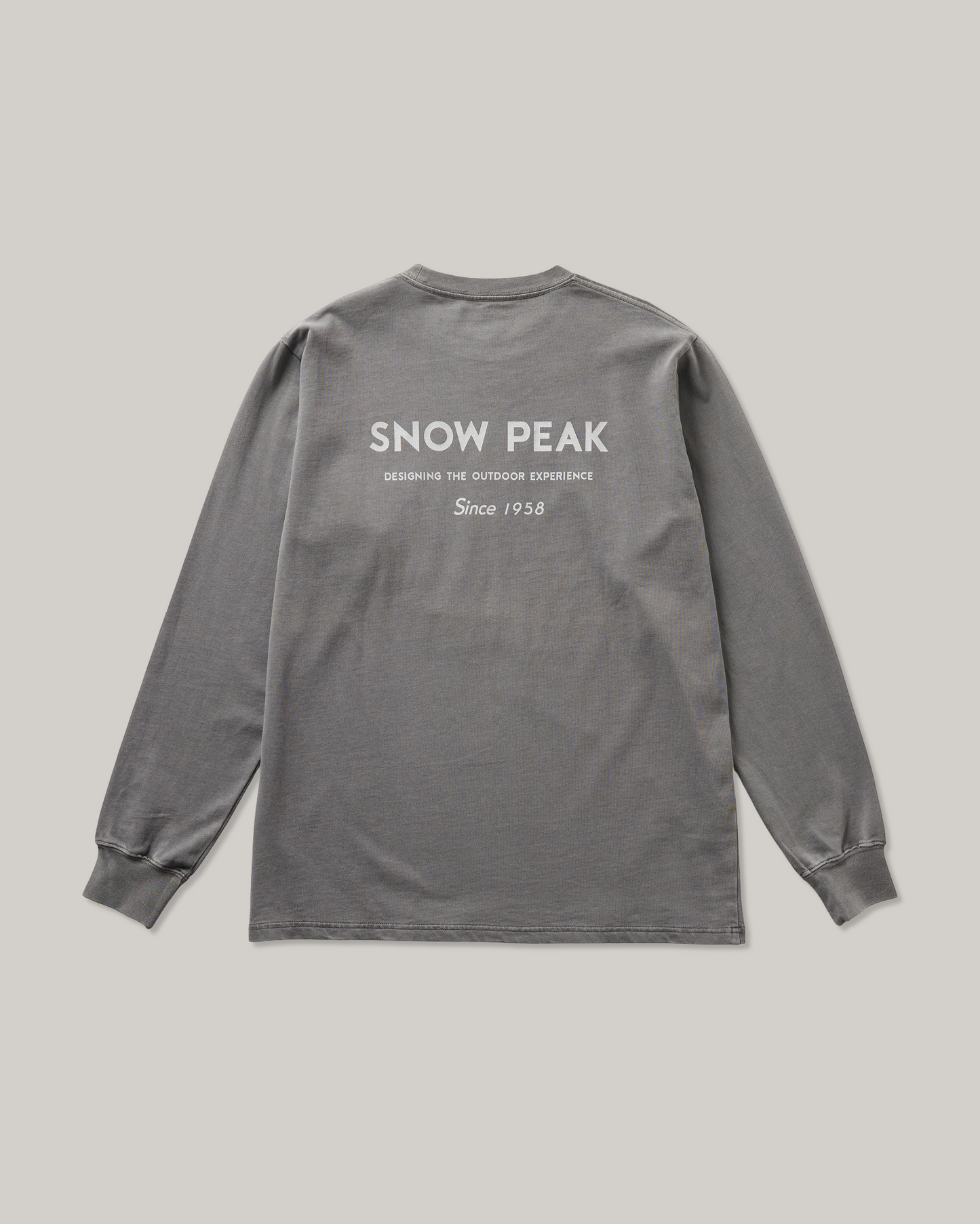 SNOW PEAK GARMENT DYED L/S T-SHIRT - CHARCOAL