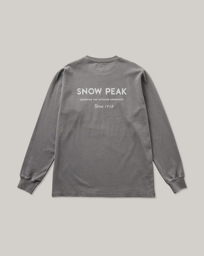 SNOW PEAK GARMENT DYED L/S T-SHIRT - CHARCOAL