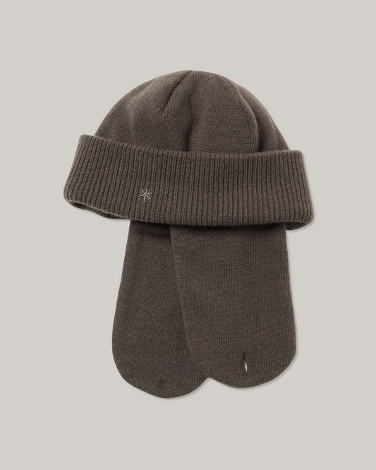 SNOW PEAK KNIT FLIGHT CAP - GREY
