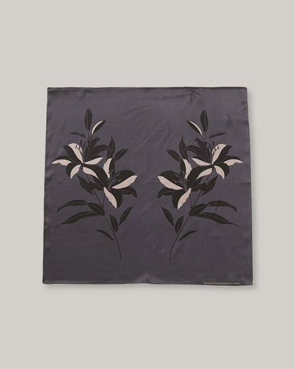 BLUE BLUE JAPAN CASABLANCA LILY SILK BANDANA - BLACK