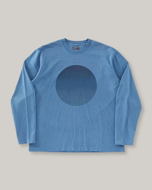 BLUE BLUE JAPAN INDIGO BIG CIRCLE PRINTED LS TEE