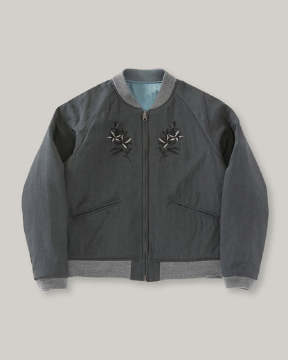 BLUE BLUE JAPAN 'HANA NI TORA' REVERSIBLE SOUVENIR JACKET - BLACK