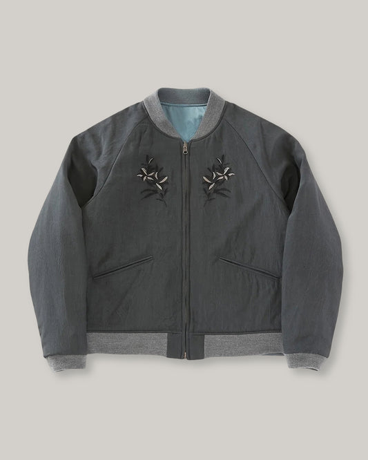 BLUE BLUE JAPAN 'HANA NI TORA' REVERSIBLE SOUVENIR JACKET - BLACK