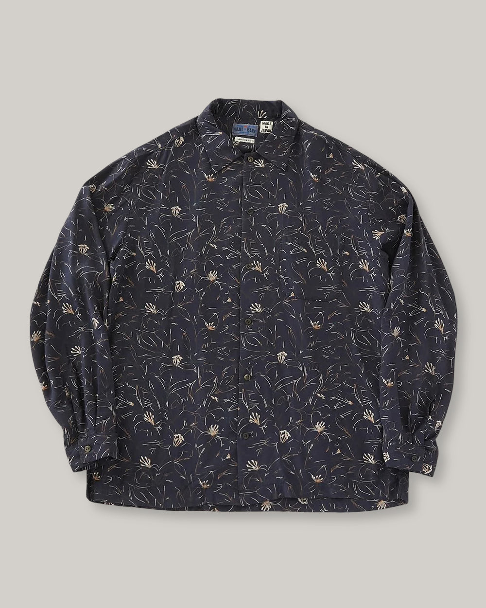 BLUE BLUE JAPAN RAYON ET CASABLANCA LILY LS SHIRT - DARK NAVY