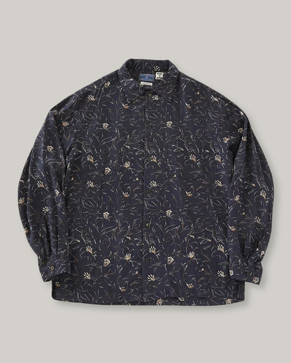 BLUE BLUE JAPAN RAYON ET CASABLANCA LILY LS SHIRT - DARK NAVY