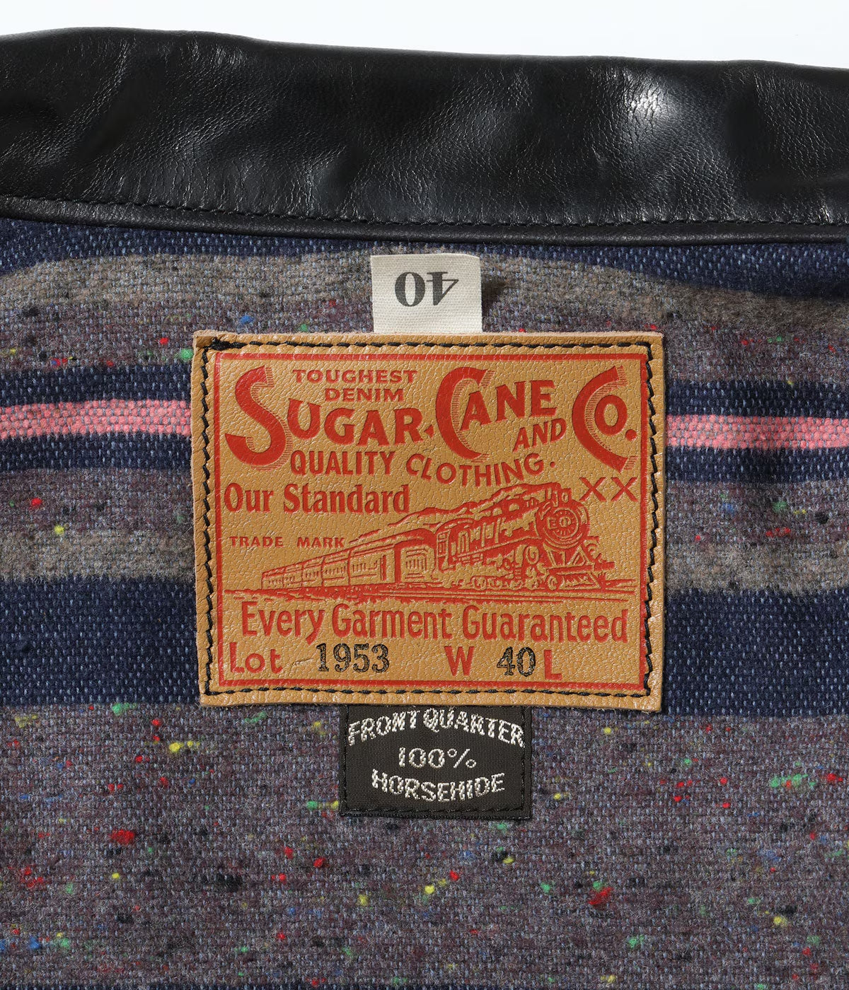 SUGAR CANE 1953 HORSEHIDE LEATHER JACKET - BLACK