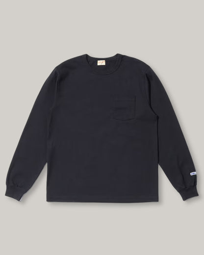 WHITESVILLE LONG SLEEVE POCKET T-SHIRT - BLACK