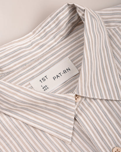 1ST PAT-RN TIPO 9 OFFICER SHIRT - INTERPLAY STRIPES - BLEACHED BRONZE