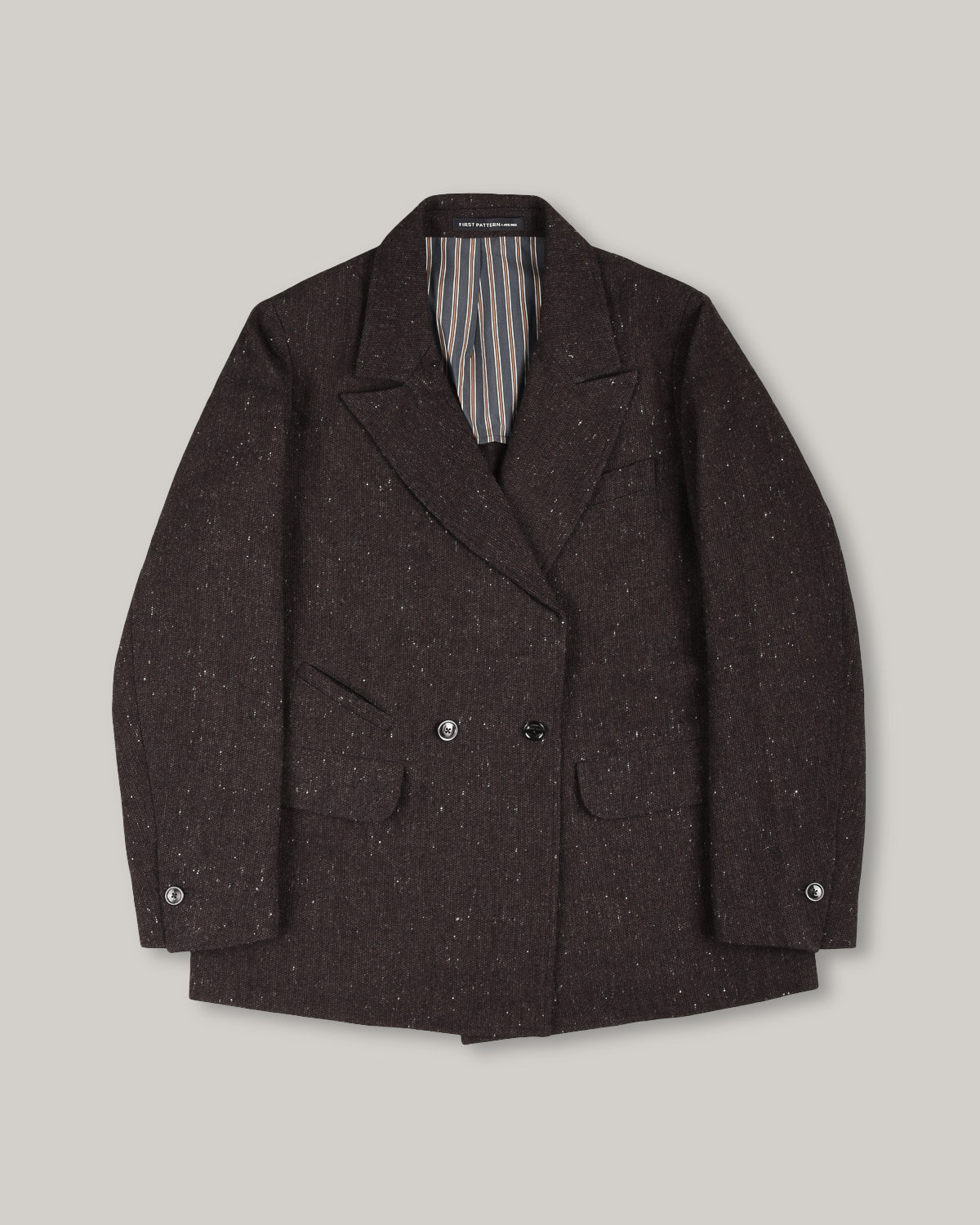 1ST PAT-RN WOMEN'S THEOREM DOUBLE BREASTED JACKET - ANTHRACITE/ WALNUT