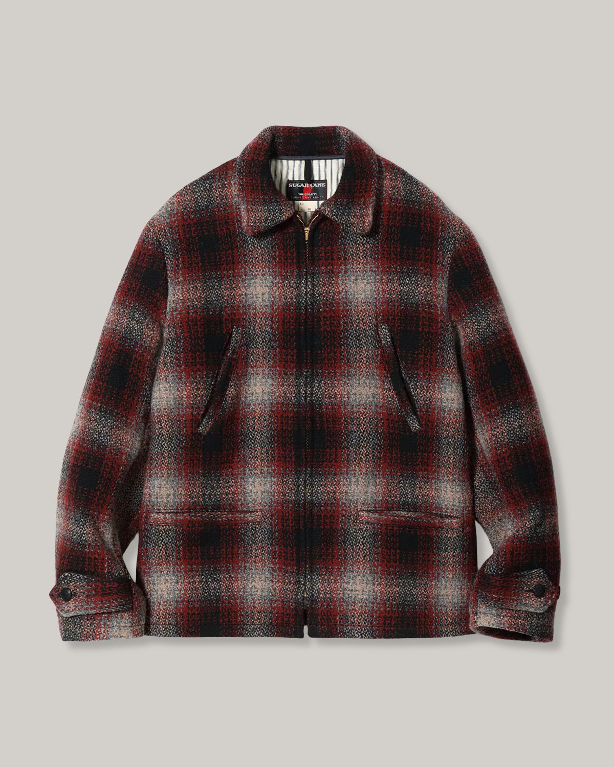 SUGAR CANE FICTION ROMANCE 24.75oz. WOOL PLAID SPORTS JACKET - RED