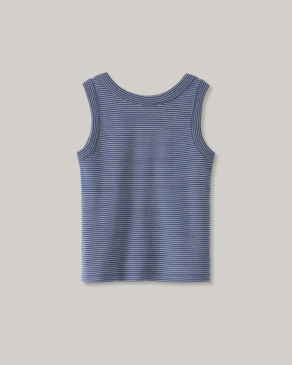 NOTHING WRITTEN SAILOR SLEEVELESS TOP - BLUE