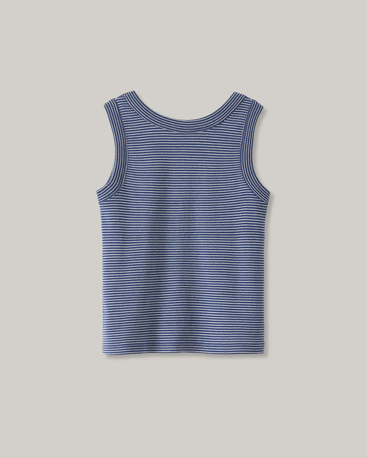 NOTHING WRITTEN SAILOR SLEEVELESS TOP - BLUE